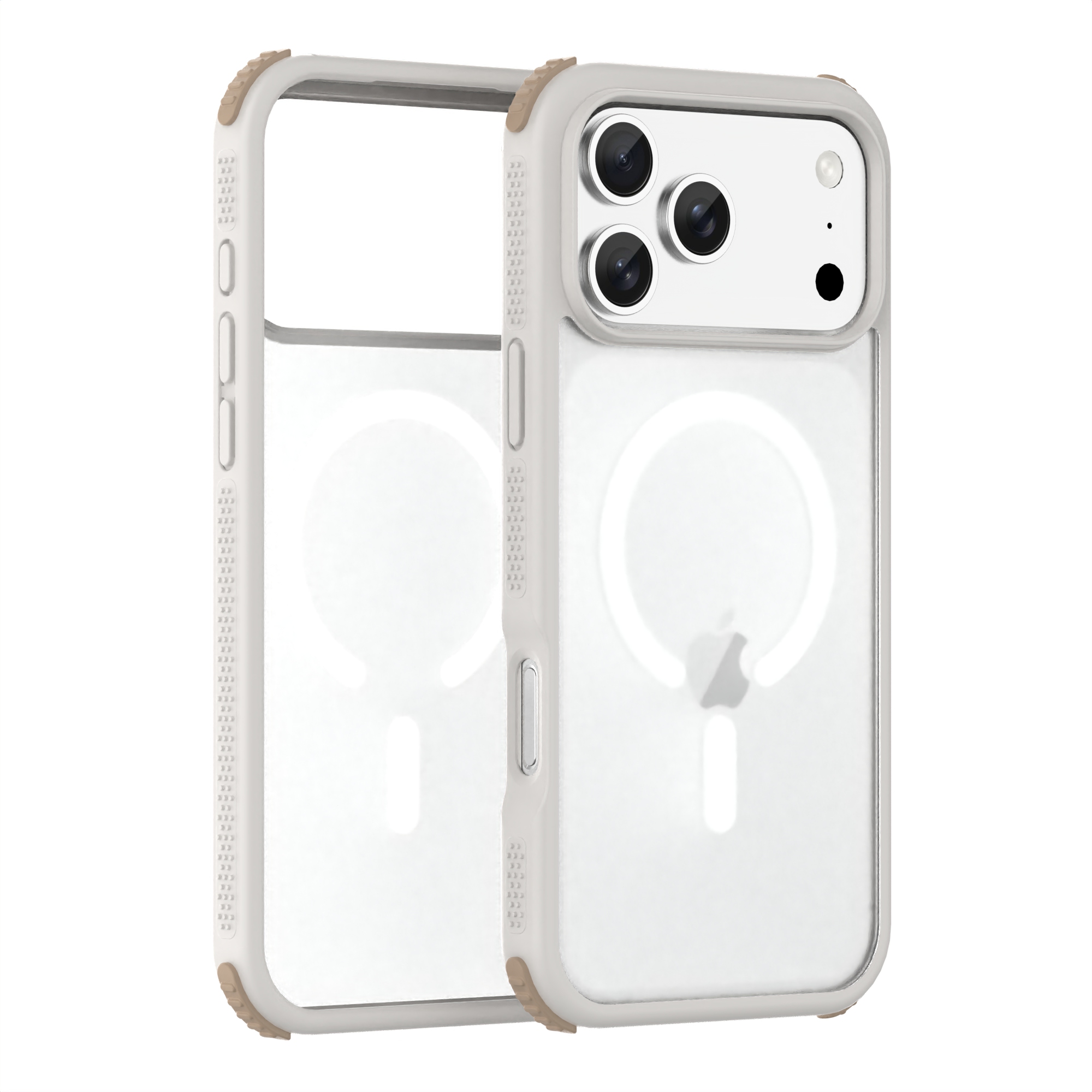 Skin Texture Soft Anti-finger TPU+PC+TPE Phone Case for iPhone 17 Pro-Raised Particles