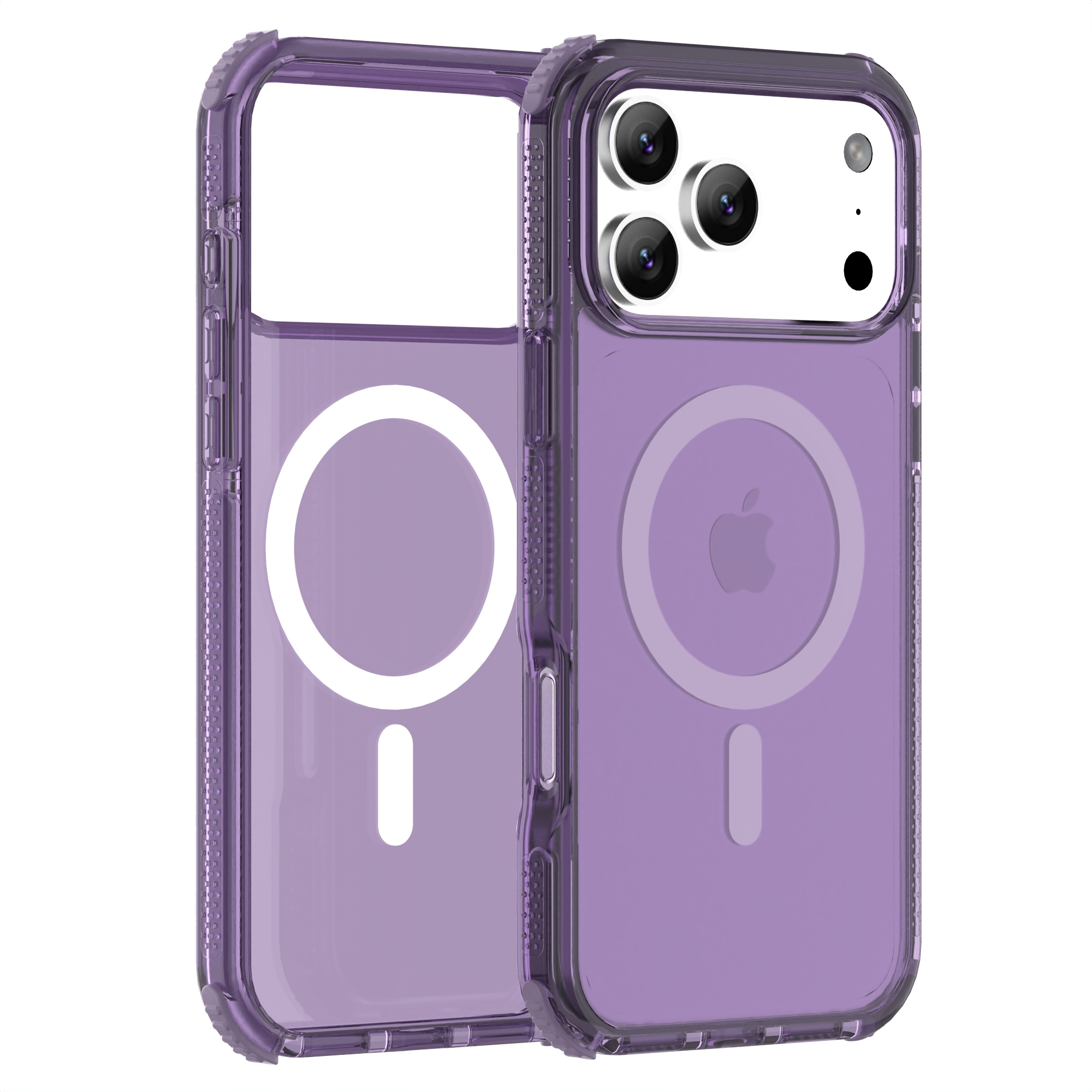 Crystal TPU Hard PC TPE Phone Case for iPhone 17 Pro-Raised Particles