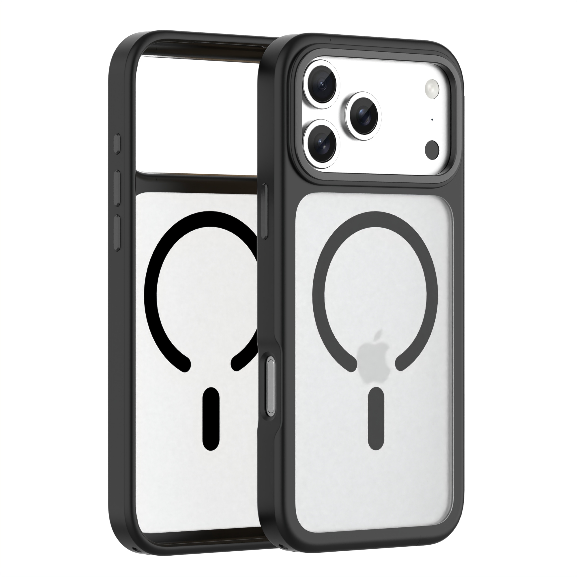 Clear Magnetic Skin Feel Matte Anti-fingerprint Phone Strap Phone Case for iPhone 17 Pro Max-Pala