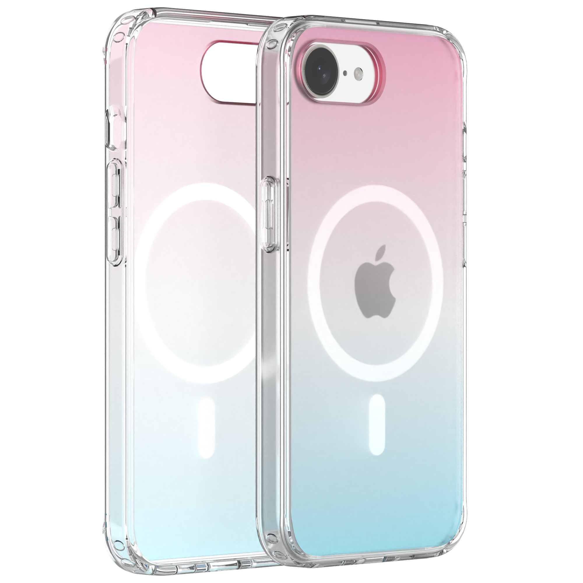 Dazzling Gorgeous Color Gradient Skin Texture Fashion Transparent Phone Case for iPhone 17E/SE 4-Sport Crystal