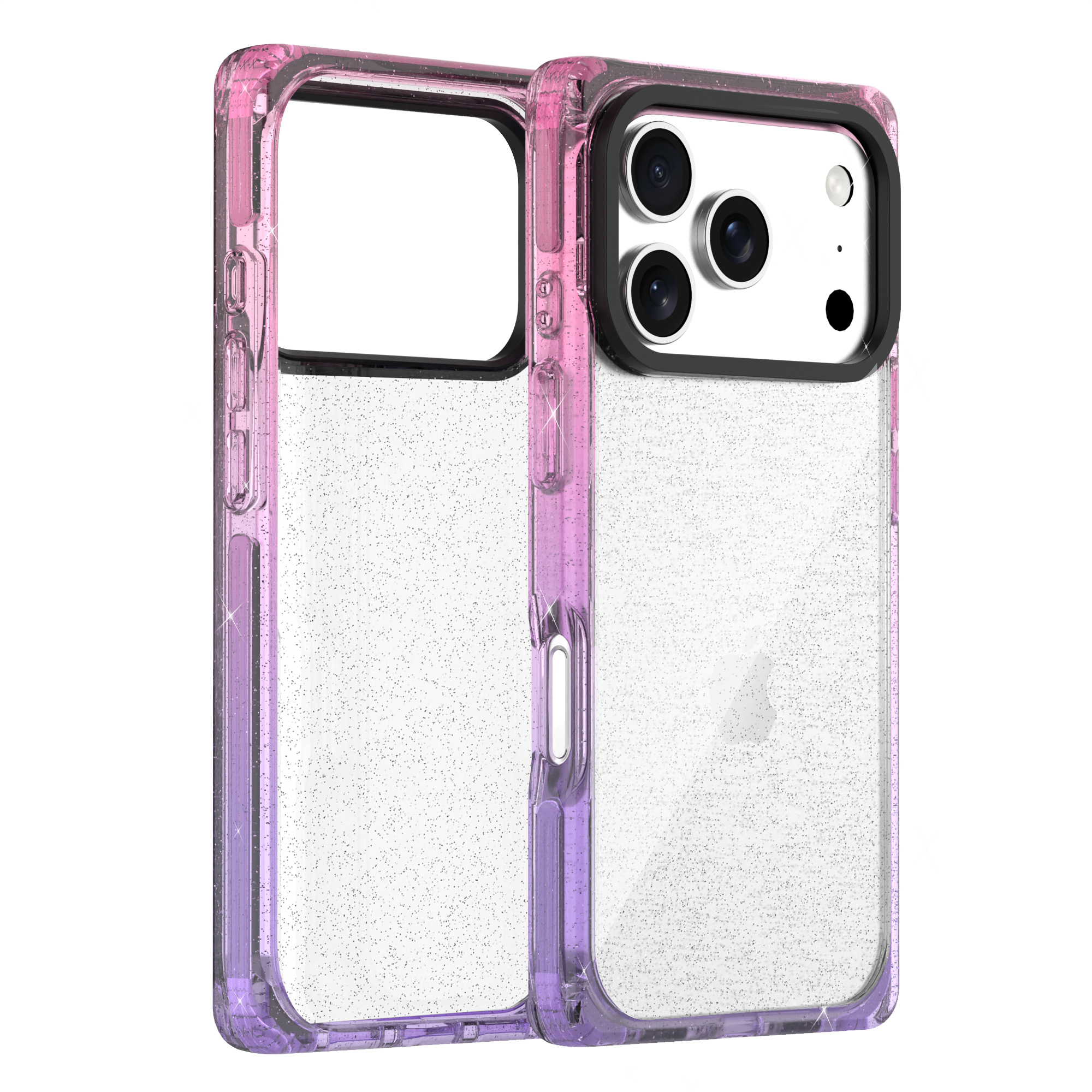 Glitter Gradient Shiny Clear Square Crystal Phone Case for iPhone 17 Pro series-Square Spectre