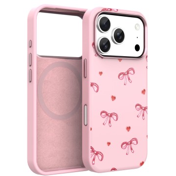 Lovely Liquid Silicone Custom Leather Pattern Phone Case for iPhone 17 Pro-Hoten