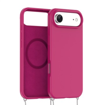 Colorful Slim Liquid Silicone Lanyard Washable Anti-Dust Anti-Stains Phone Case for iPhone 17 Air-Pure