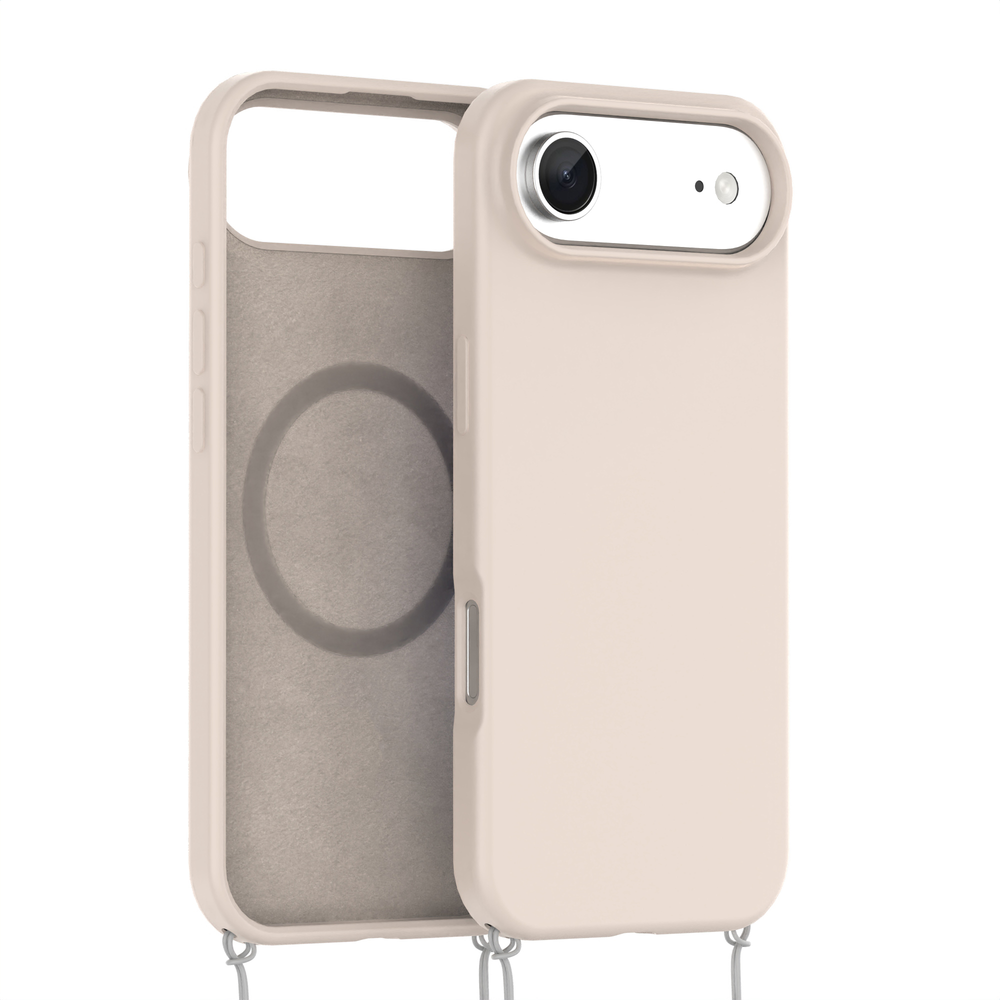 Colorful Slim Liquid Silicone Lanyard Washable Anti-Dust Anti-Stains Phone Case for iPhone 17 Air-Pure