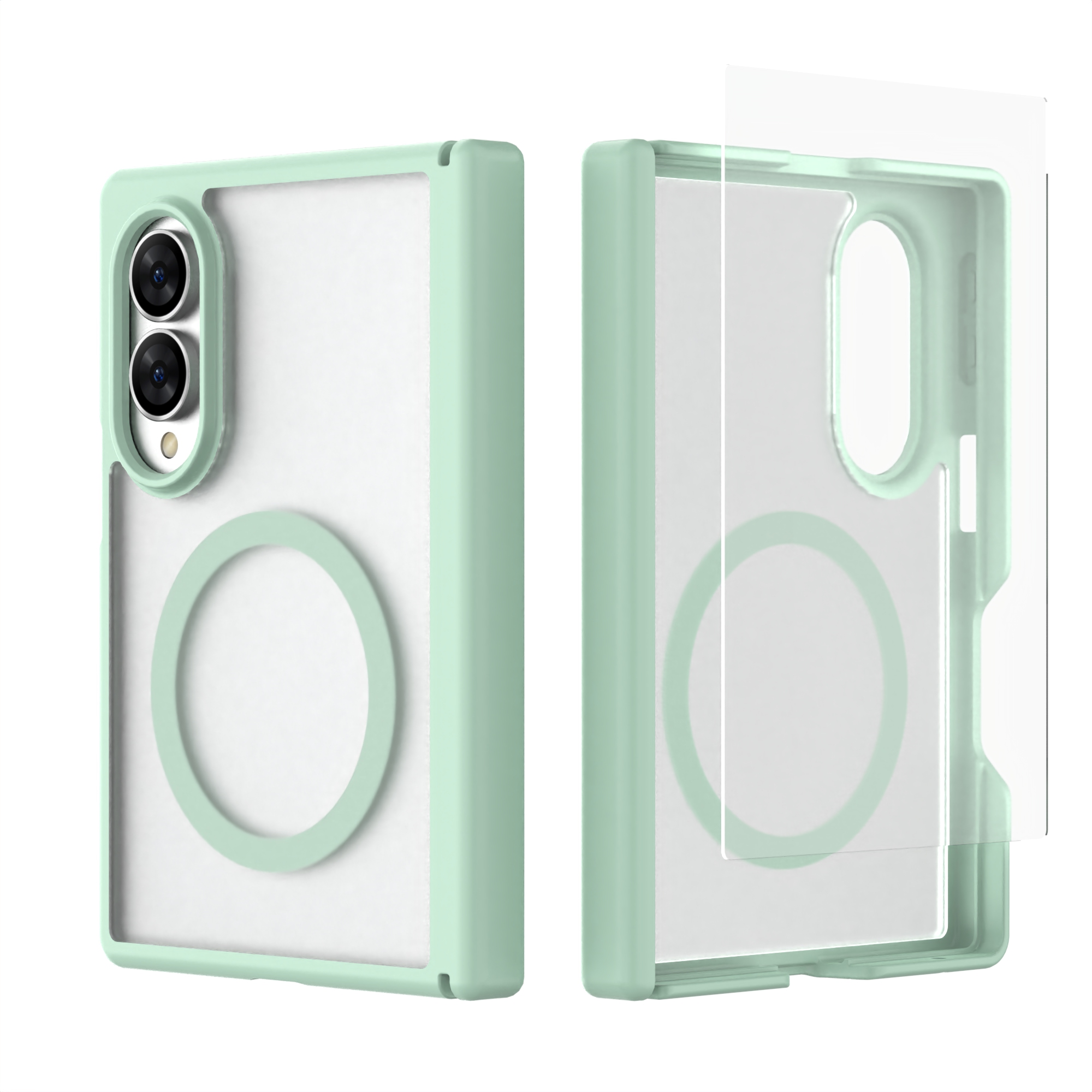 Clear Pure Colorful Magnetic TPU PC Hard Phone Case for Samsung Galaxy Z Fold 8 Wide-Sport Crystal