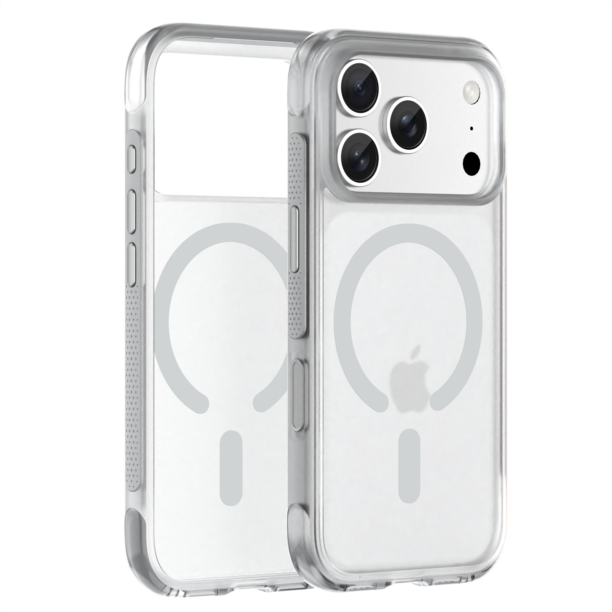 Anti-Slip Big Airbag Shockproof Clear Magnetic Phone Case for iPhone 17 Pro-U Shape Airbag case