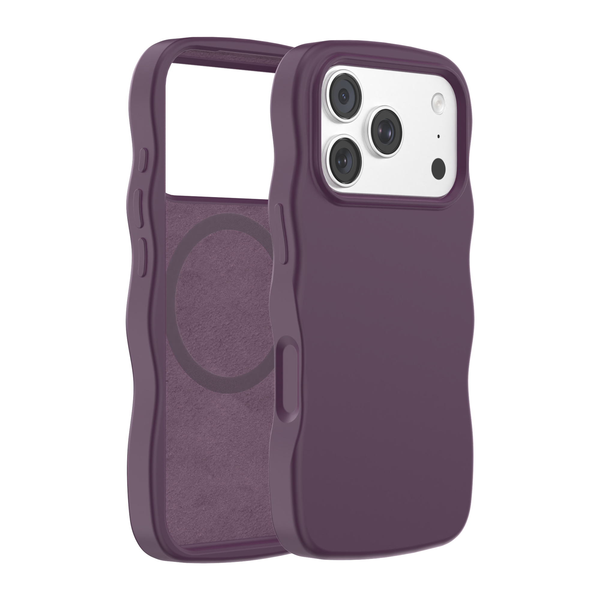 Wavy Liquid Silicone Soft Washable Skin Feel Magnetic Phone Case for iPhone 18 Pro-Flow