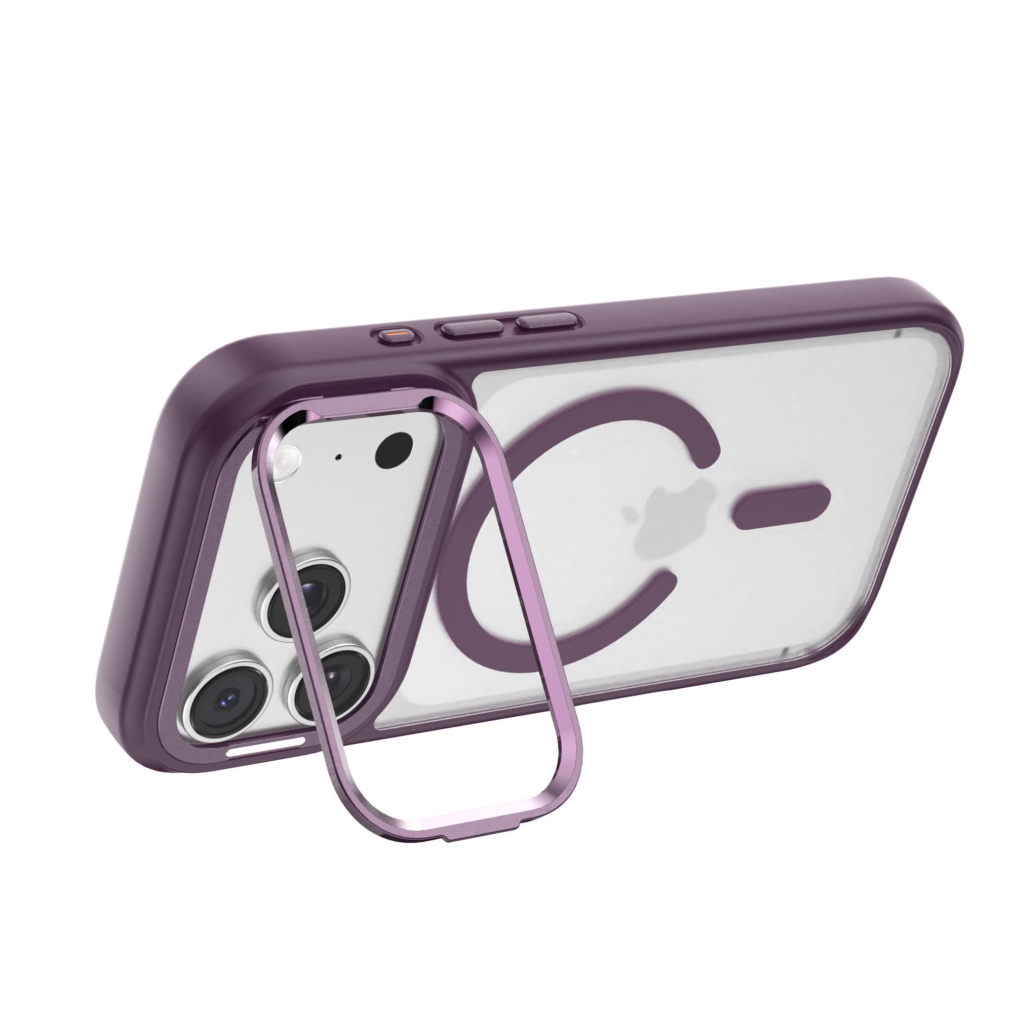 Color Blocking Fashion Clear Crystal Camera Holder Stand Magnetic Phone Case for iPhone 18 Pro-Sport Crystal