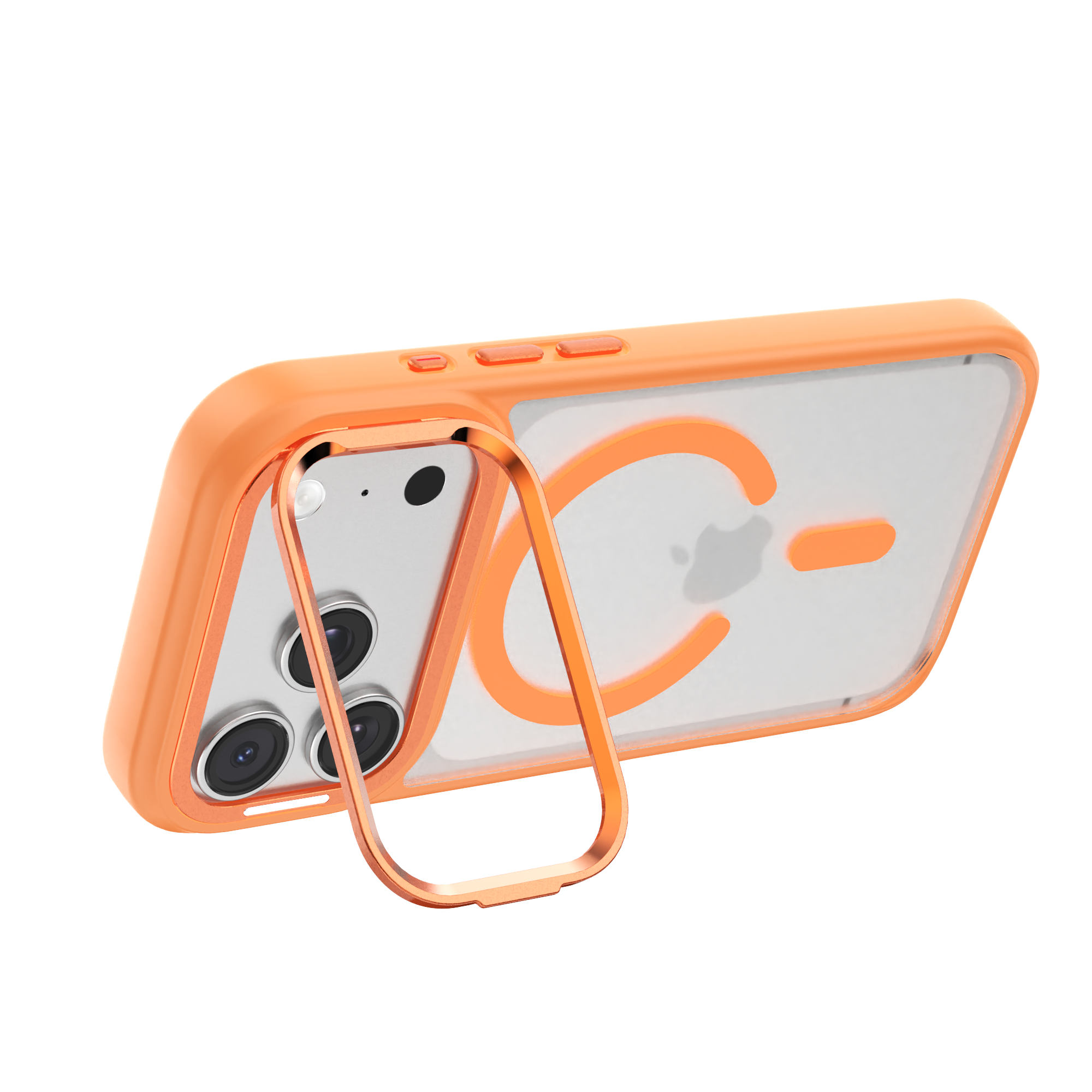 Color Blocking Fashion Clear Crystal Camera Holder Stand Magnetic Phone Case for iPhone 18 Pro-Sport Crystal