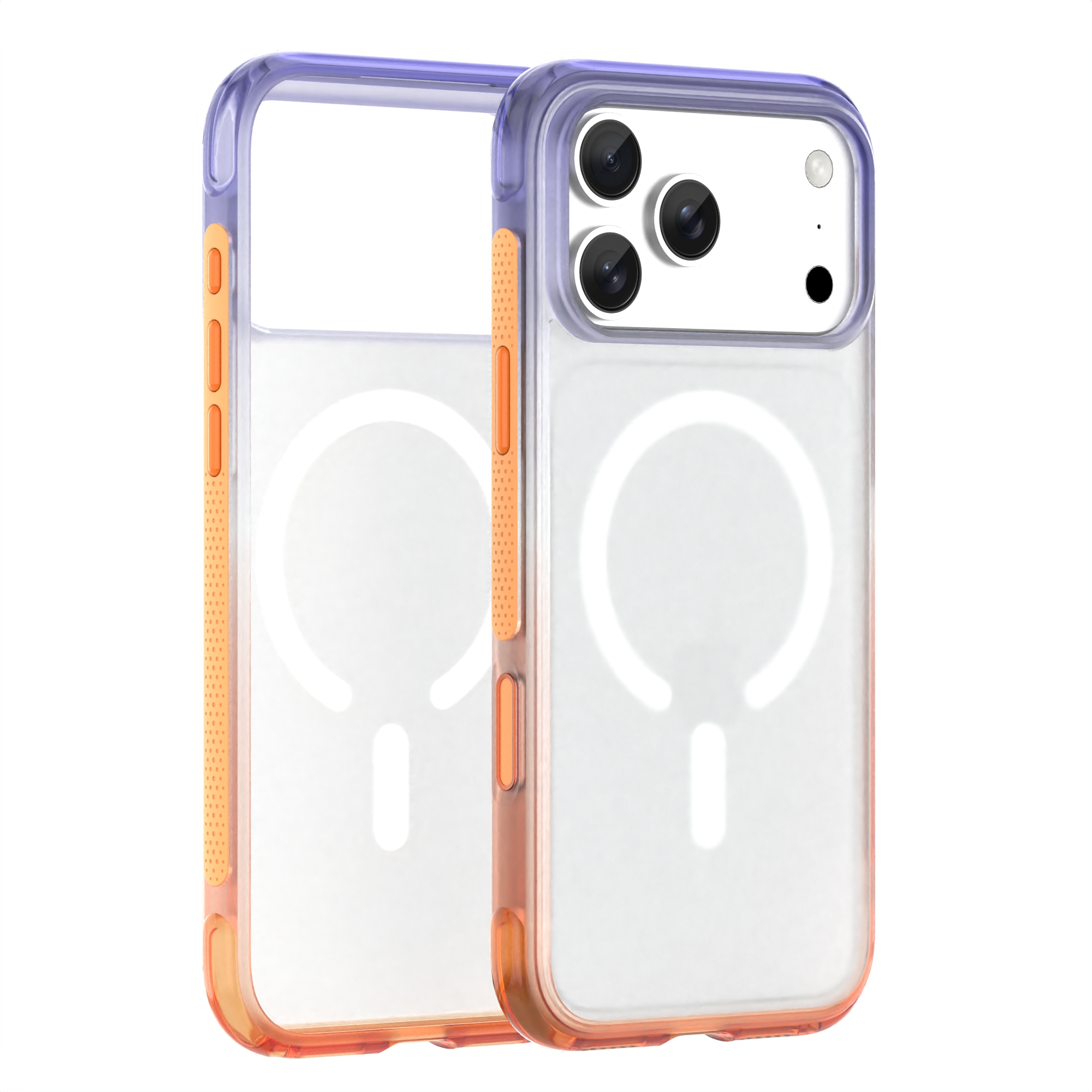 Clear Gradient Colorful 360 Rotating Bracket Holder Anti-Fall Shockproof Phone Case for iPhone 18 Pro Series-Pelta