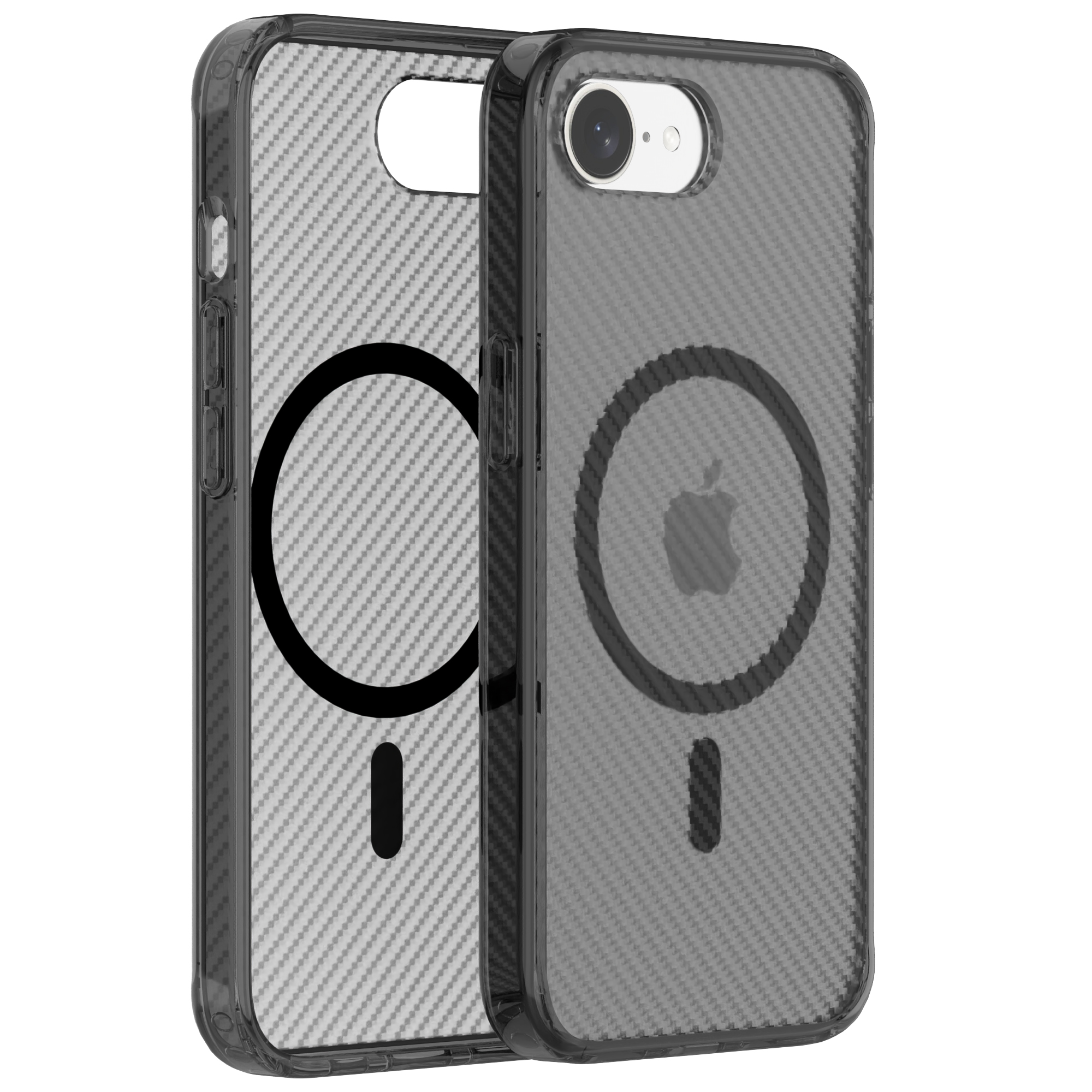 Carbon Fiber Texture Anti-drop Cool N52 Magnet Phone Case for Phone 17E/SE4 Series-Sport Crystal