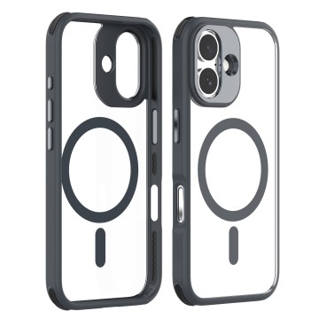 iPhone Metal Button and Camera Ring Shockproof Phone Case with MagSafe Function