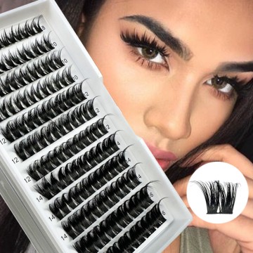 Individual Cluster Lashes Extension DIY Natural Soft Segmented False Bundles Mink Eyelashes Makeup Cilia Fake Bunches Lashes
