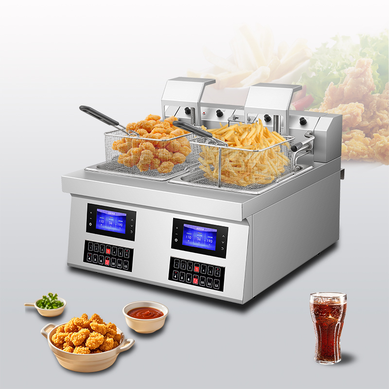 8L+8L Automatic Lifting Fryer - Dual Capacity for Easy Cooking