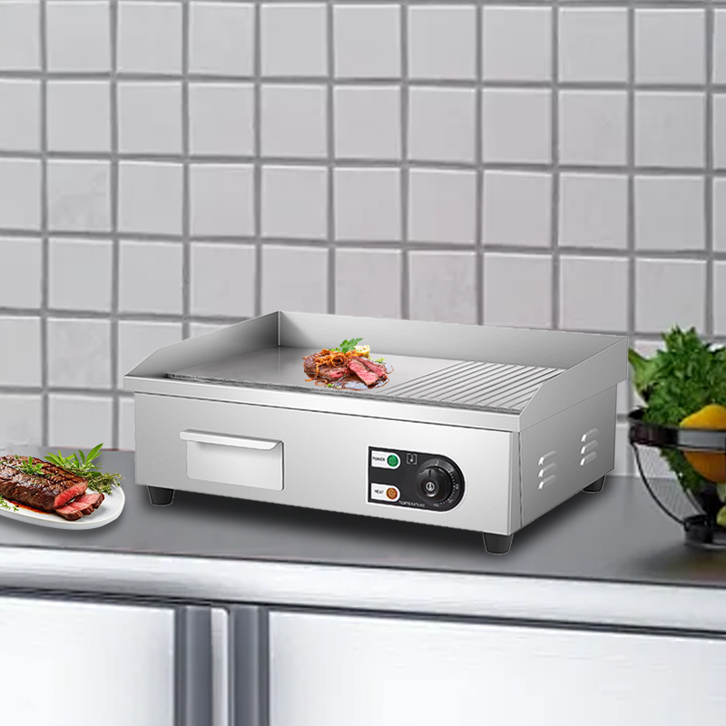 Electric Half Flat Half Concave Griddle - Versatile Cooking
