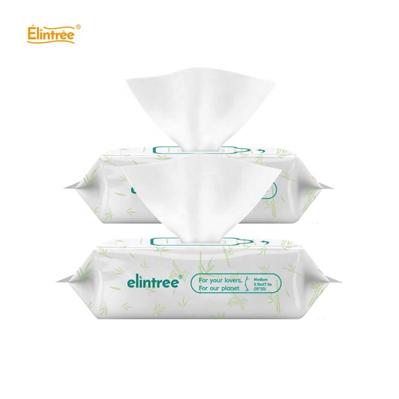 Elintree Biodegradable Natural Bamboo Fiber Baby Wet Wipes