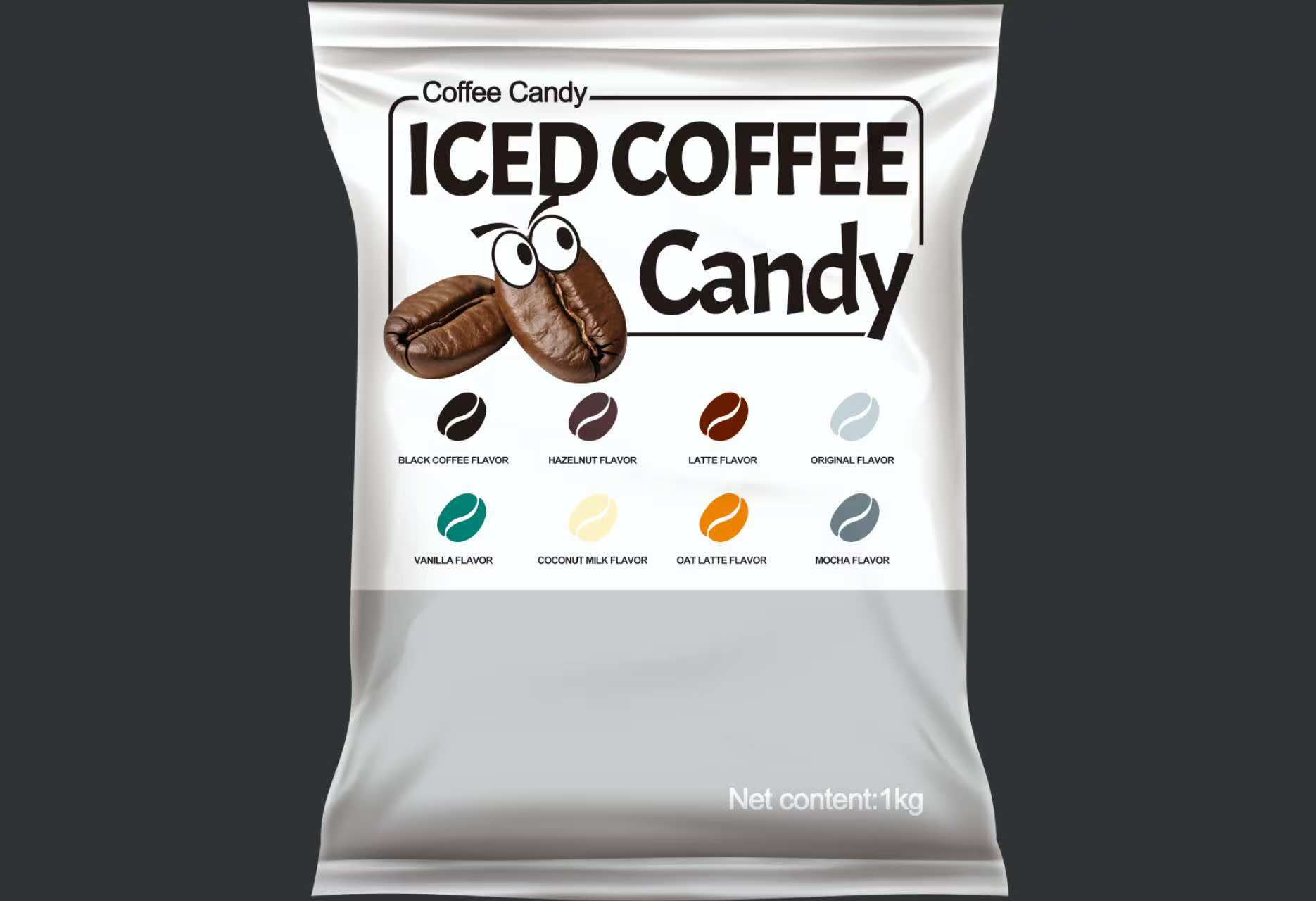 ODM Wholesale factory coffee bean candy various flavors 1KG candy