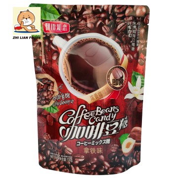 Sacculus dulcium 100g, sapore lactis, fabarum coffeae