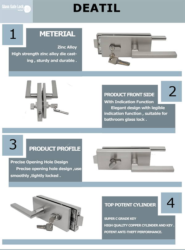 Contemporary Glass Door Lock with Unique Handle A Touch of Distinction (4)