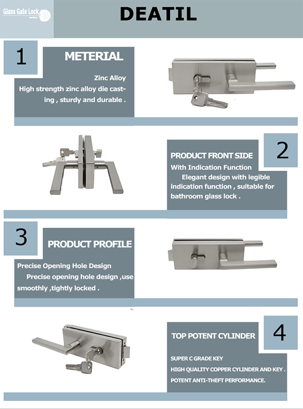 Elegant Glass Door Lock with Distinctive Handle A Fusion of Style and Security (4)