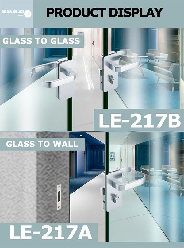 Fashionable and Versatile Rectangular Glass Door Lock (1)