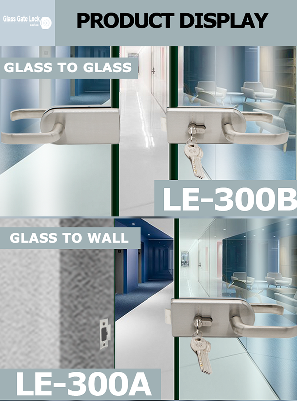 Serrure de porte en verre rectangulaire horizontale élégante : une merveille de modernité (1)