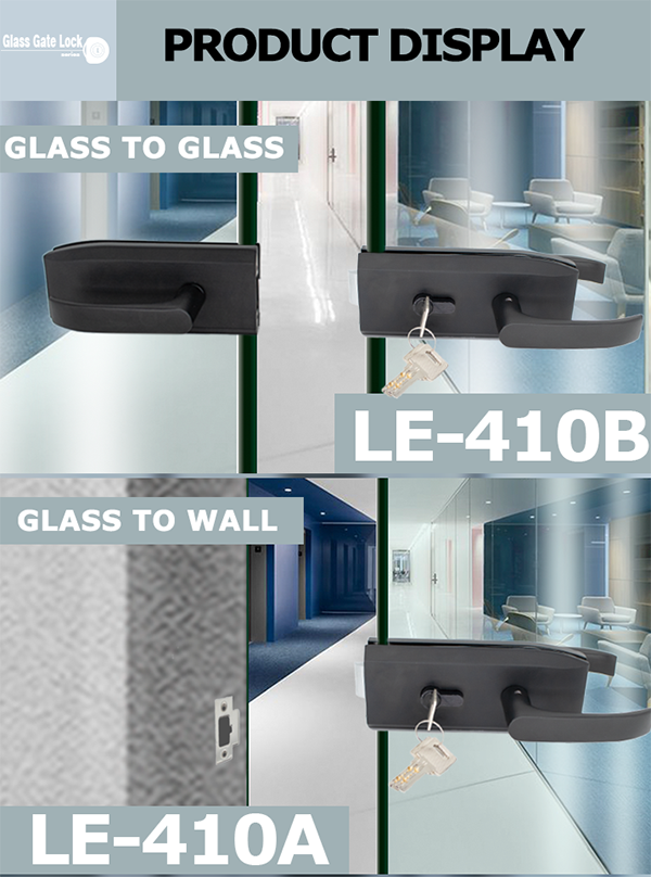 Stylish Matte Black Double Glass Door Lock A Fusion of Elegance and Security (1)