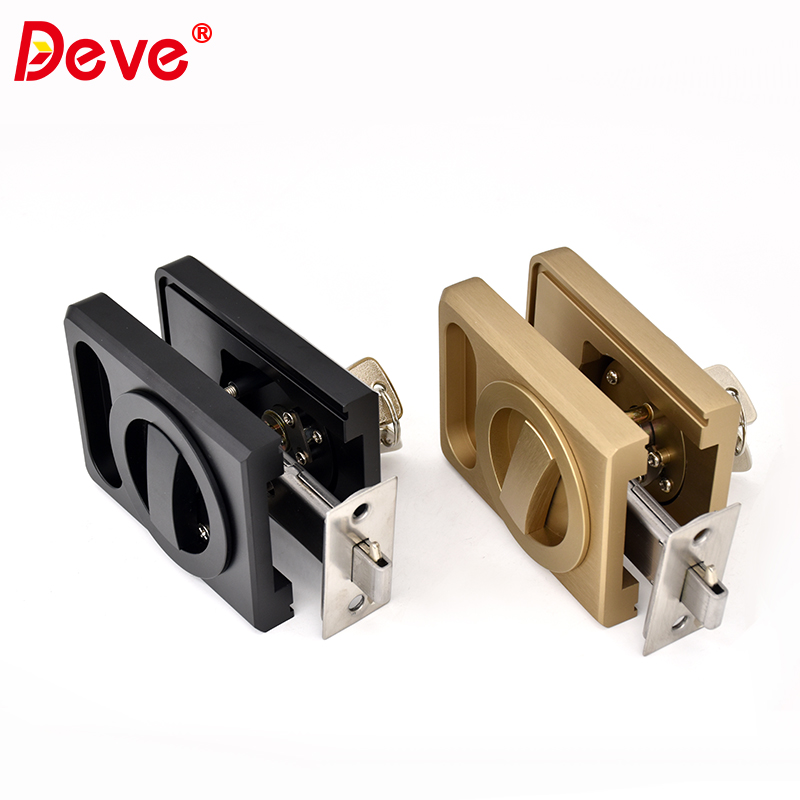 High Quality Aluminum Profile Lock Matt Black Narrow Glass Door Lock