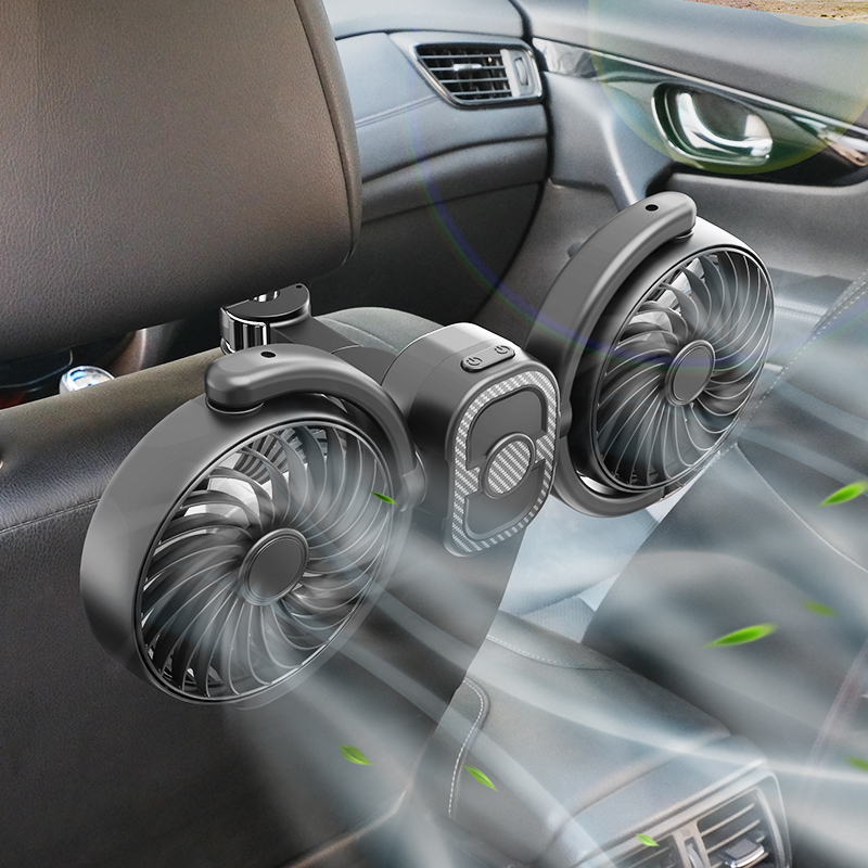 Say goodbye to the heat with YATE Dual-head Smart Car Fan: Full-Car Cooling Coverage