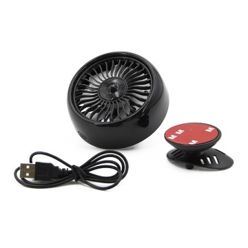 F102 Mini USB Fan for Car Air Vent with LED
