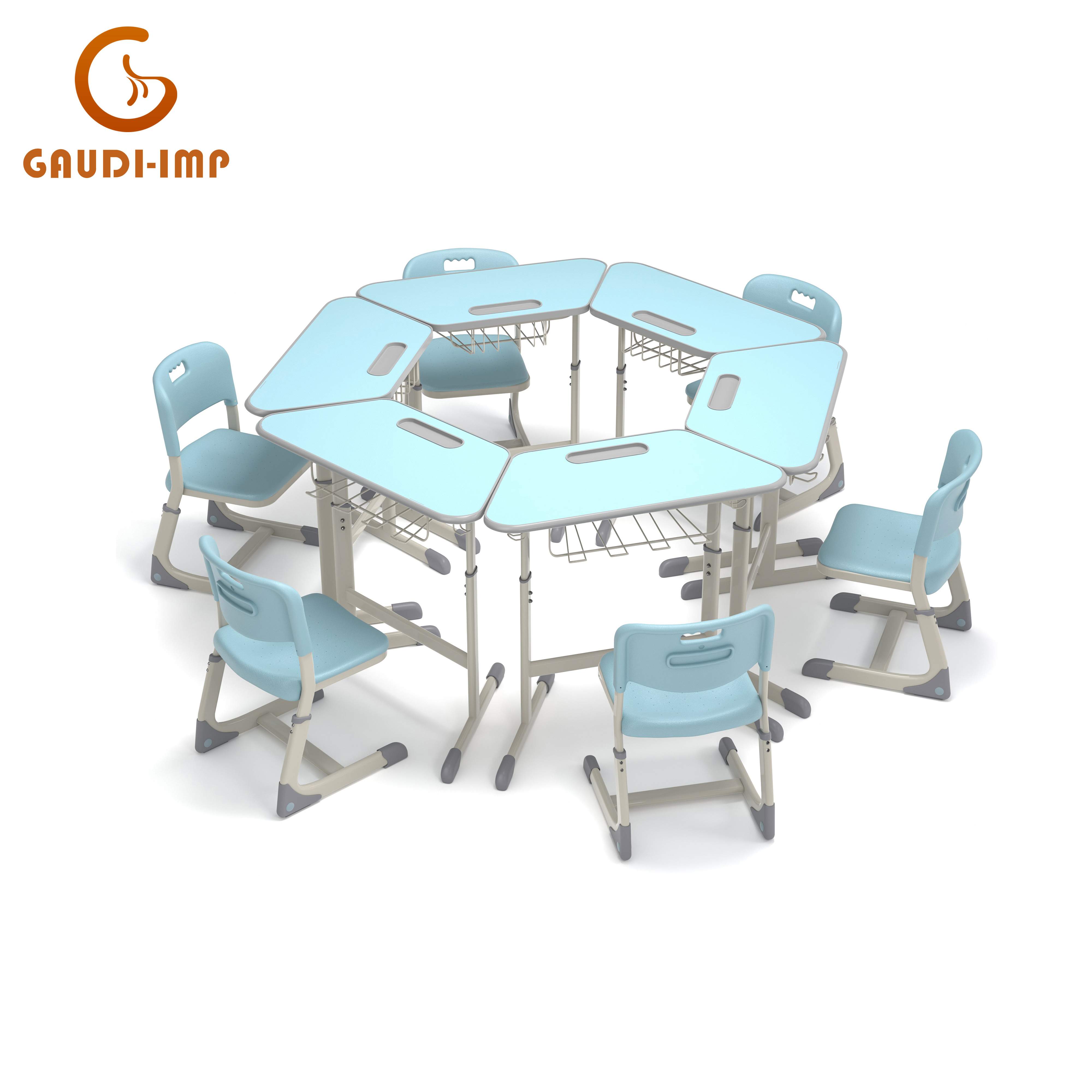 Durable School Desk And Chair For Double Student