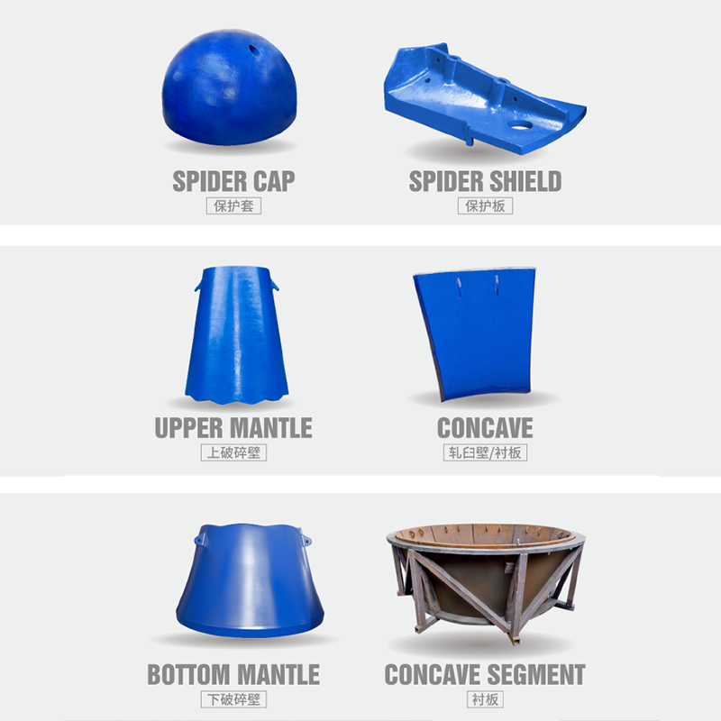 Mining Industry Concave, Mantle, Bowl Liner, Spider Shield, Spider Cap