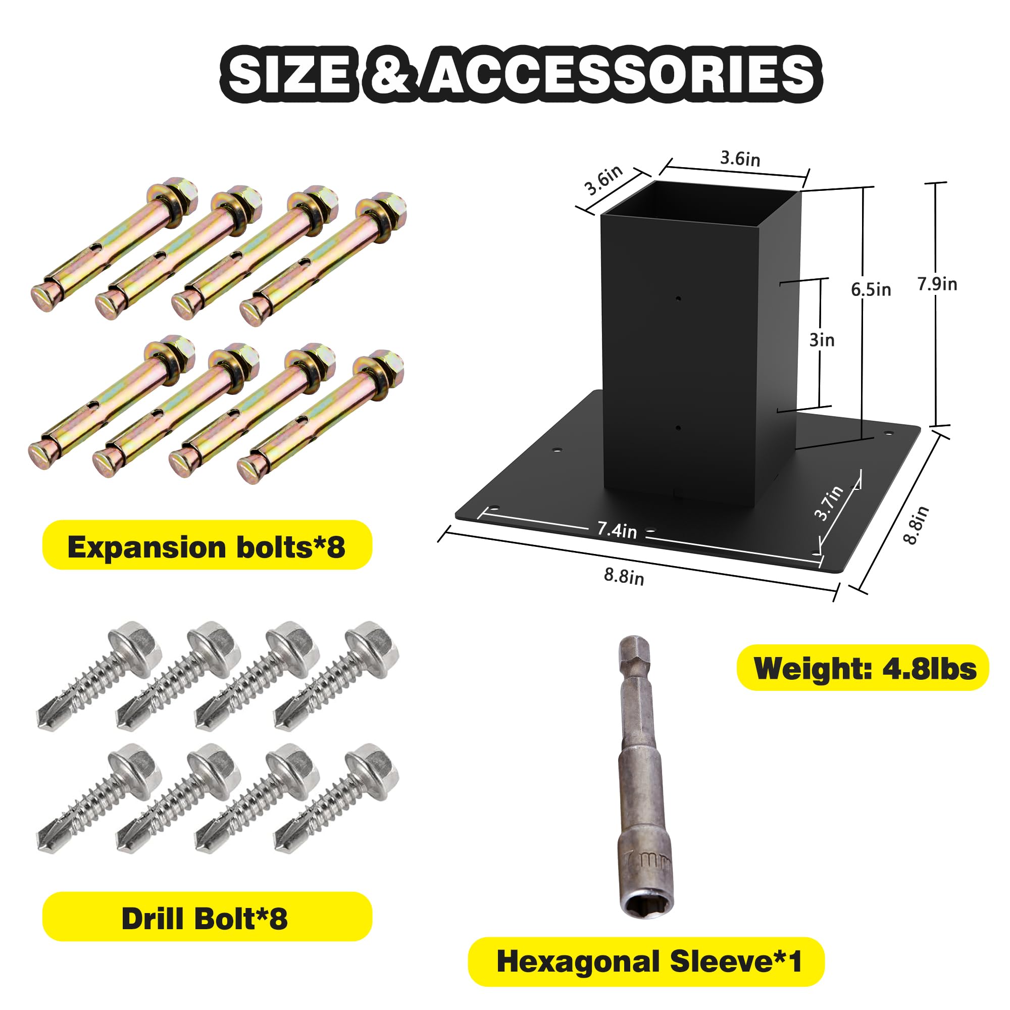 Customizable Heavy-Duty Mailbox Post Base Plates