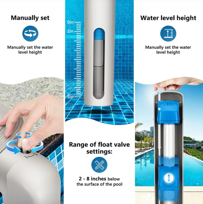 Pool water leveler auto fill, make your pool management easy and worry free!