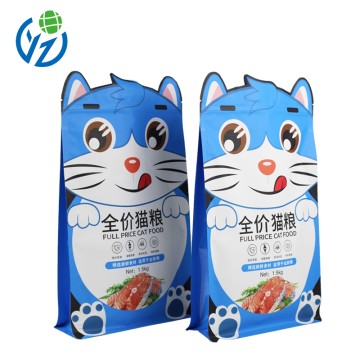 Custom Pet Food Packaging Flat Bottom Pouch With Zipper