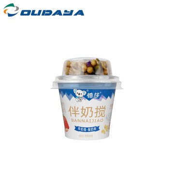 100ml PP IML Round Yogurt Cup With PET Lid For Cereal