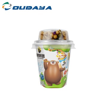 130ml PP IML Hexagonal Yogurt Cup With PET Lid For Cereal