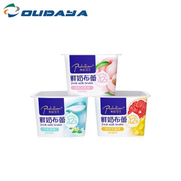 90ml PP IML Square Yogurt/Pudding Cup With PET Lid and Spoon