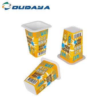 50ml PP IML Square Yogurt/Pudding/Sauce Cup With PET Lid
