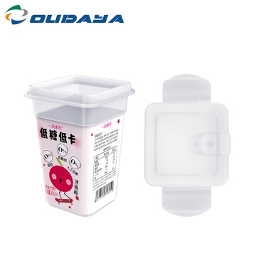 360ml PP IML Square Cup For Drinking/Beverage/Coffee With PP Lid