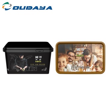 2800ml PP IML Rectangular Biscuit/Cookies/Candy Containers With Handle