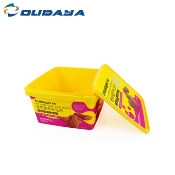 3L PP IML Rectangular Biscuit/Cookies/Candy Containers with Lock