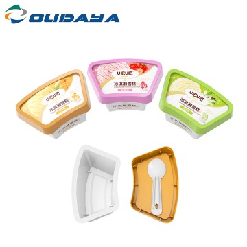 90ml PP IML Tall Shape Cup For Ice Cream PP Lid and Spoon  ODY-90-2