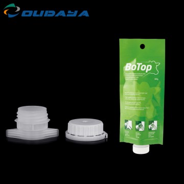 33mm PP/PE Plastic single spout cap for spout pouch liquid/powder packaging