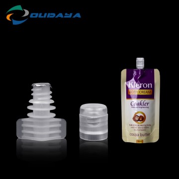 6mm PE Plastic spout flip cap with foil seal for doypack/Spout Pouch Packaging