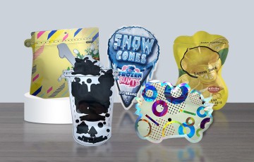 Custom Shape Low Minimum Digital Printing Die Cut Mylar Zipper Bags