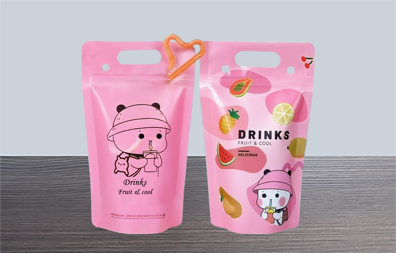 Eco-friendly 100% Recyclable Assorted Drink Pouches With Straws