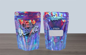 Laser Holographic Mylar Bags Custom Zip Lock Heat Seal Plastic Child Resistant Packaging