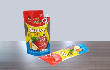Aluminum Foil Stand-Up Pouches For Liquid Beverage With Straw