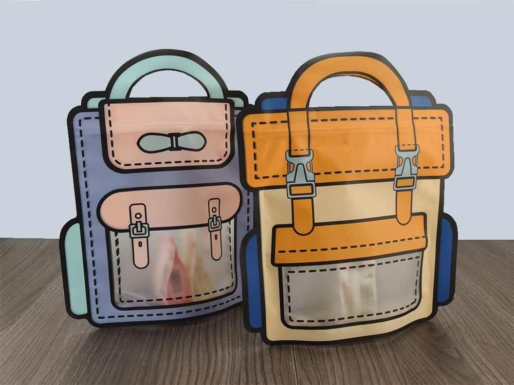 Sachet de bonbons de forme irrégulière, style dessin animé